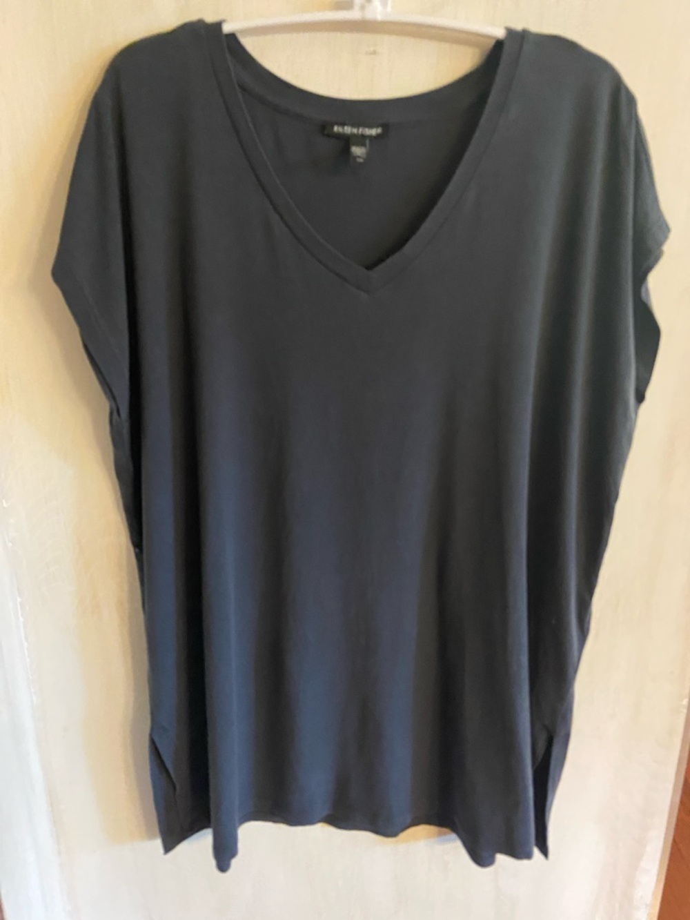 Eileen Fisher V-Neck Short Sleeve Tee - Picture 6 of 11